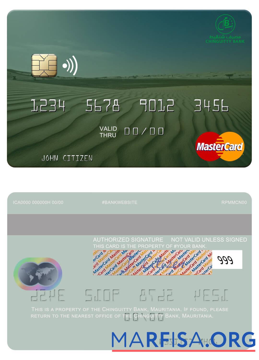 Realistic Mauritania Chinguitty Bank mastercard example